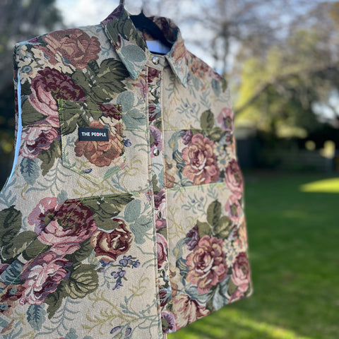 Puffer Vest - Flowers